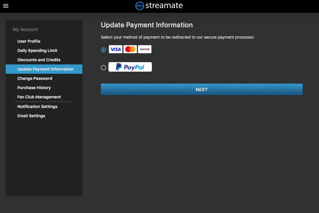 streamate payment options